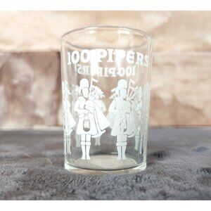 Vintage Seagrams 100 Pipers Scotch Clear Shot Glass 1 Fluid Ounce